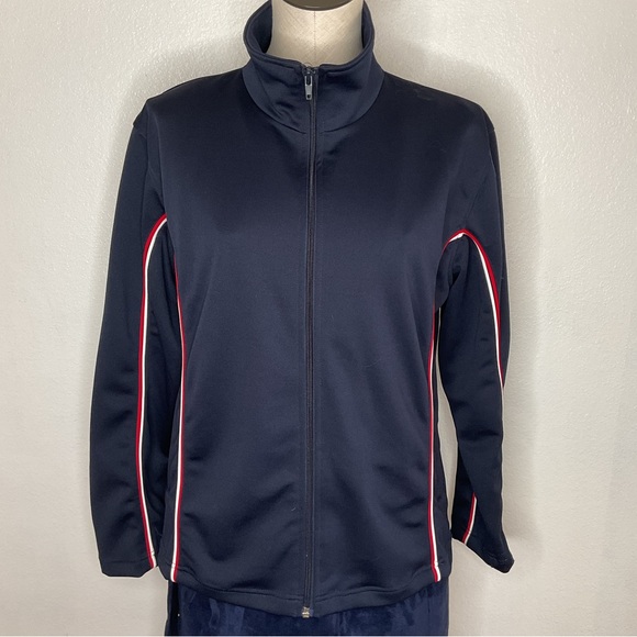 LAVON Vintage Y2K Retro Track Jacket Navy Red White - Picture 1 of 12